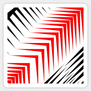 Red and white abstract Sticker